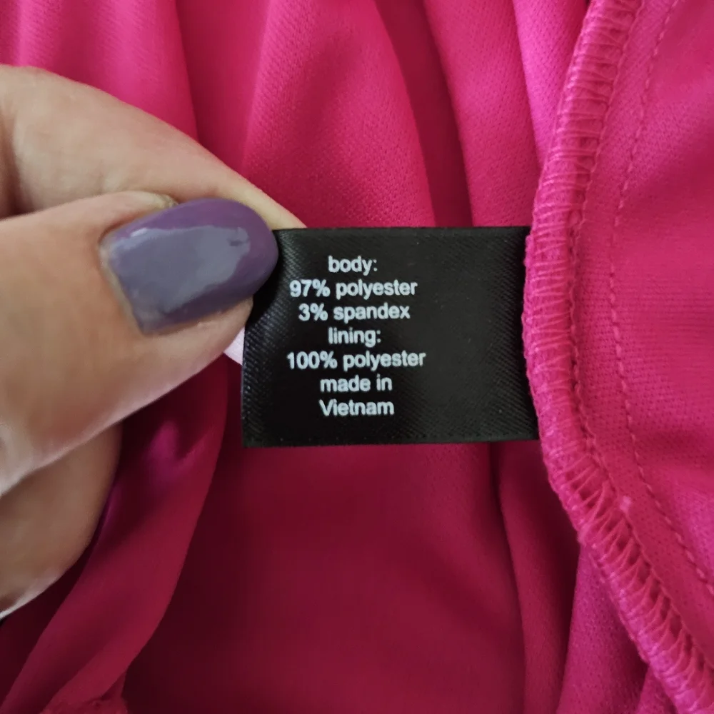 Lane Bryant cold shoulder dress sz 20 pink shark bite hem tie belt NWT - Picture 14 of 15